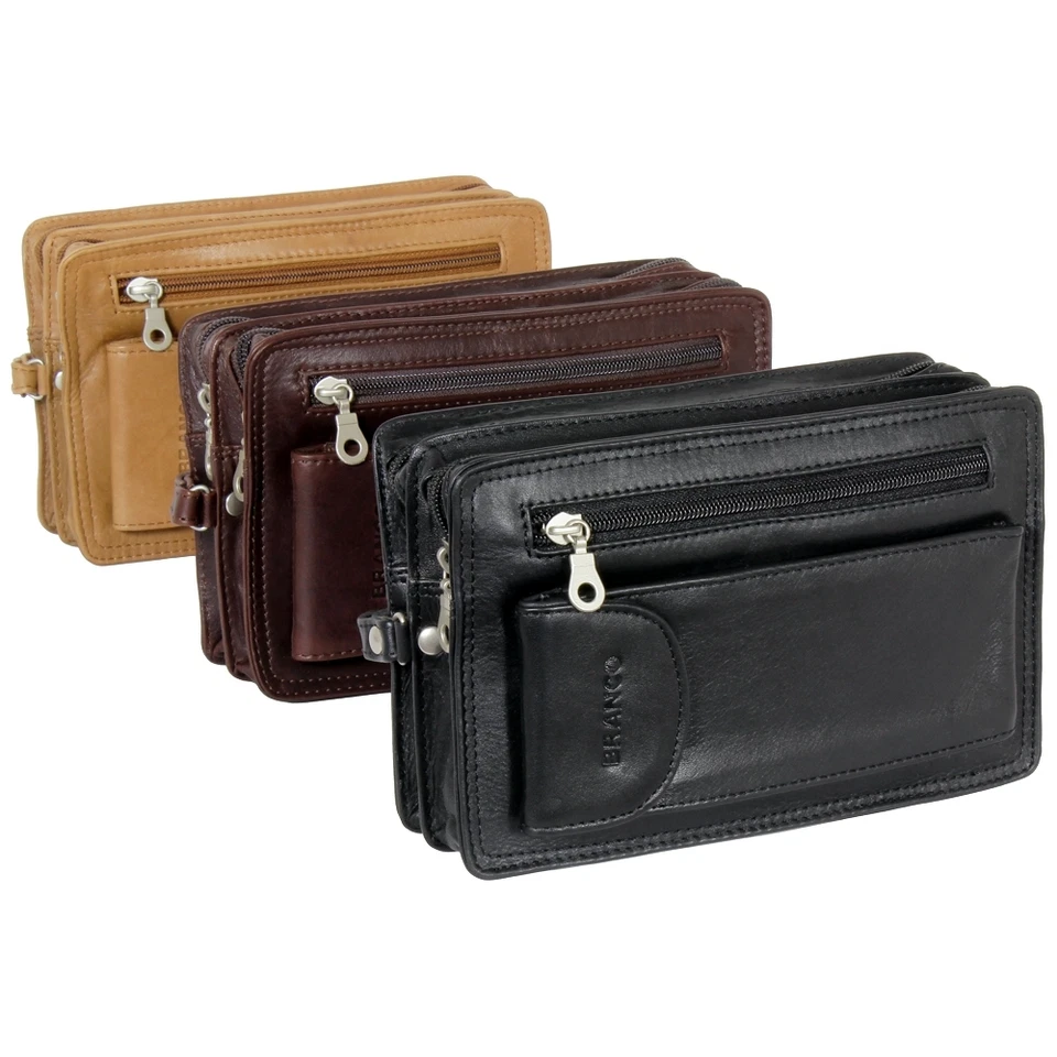 Branco Wristlet Men's Bag Leather Choice of Color: Black, Brown or Natural - Image 1 of 1