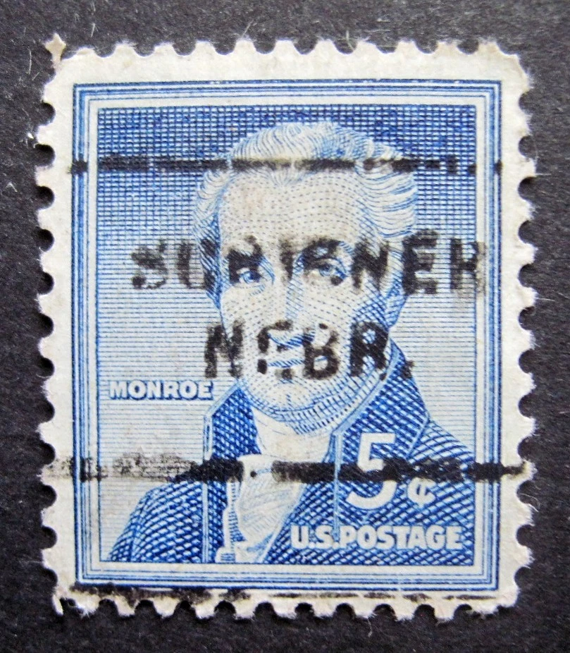 Sc # 1038 ~ 5 cent Liberty Issue, Precancel, SCRIBNER NEBR. (ba20) - Image 1 of 1