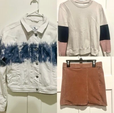 Abercrombie Kids Girls Clothing Lot Size 11/12 Sweater, Denim Jacket & Skirt - Image 1 of 4