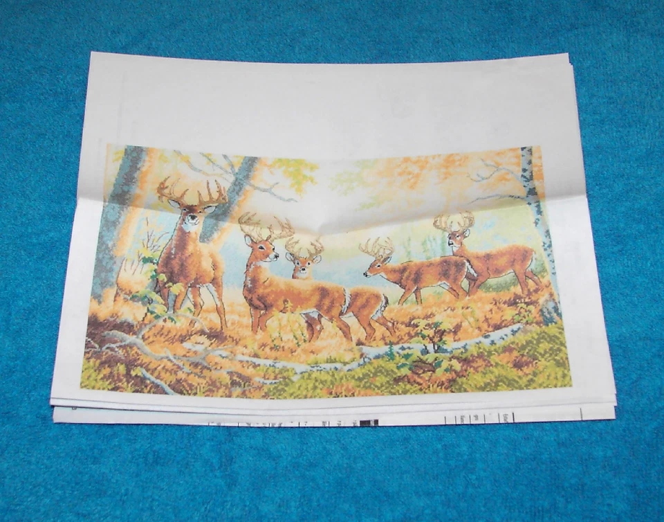 COUNTED CROSS STITCH PATTERN ONLY - SUMMER'S END (DEER IN THE WOODS) - Image 1 of 1