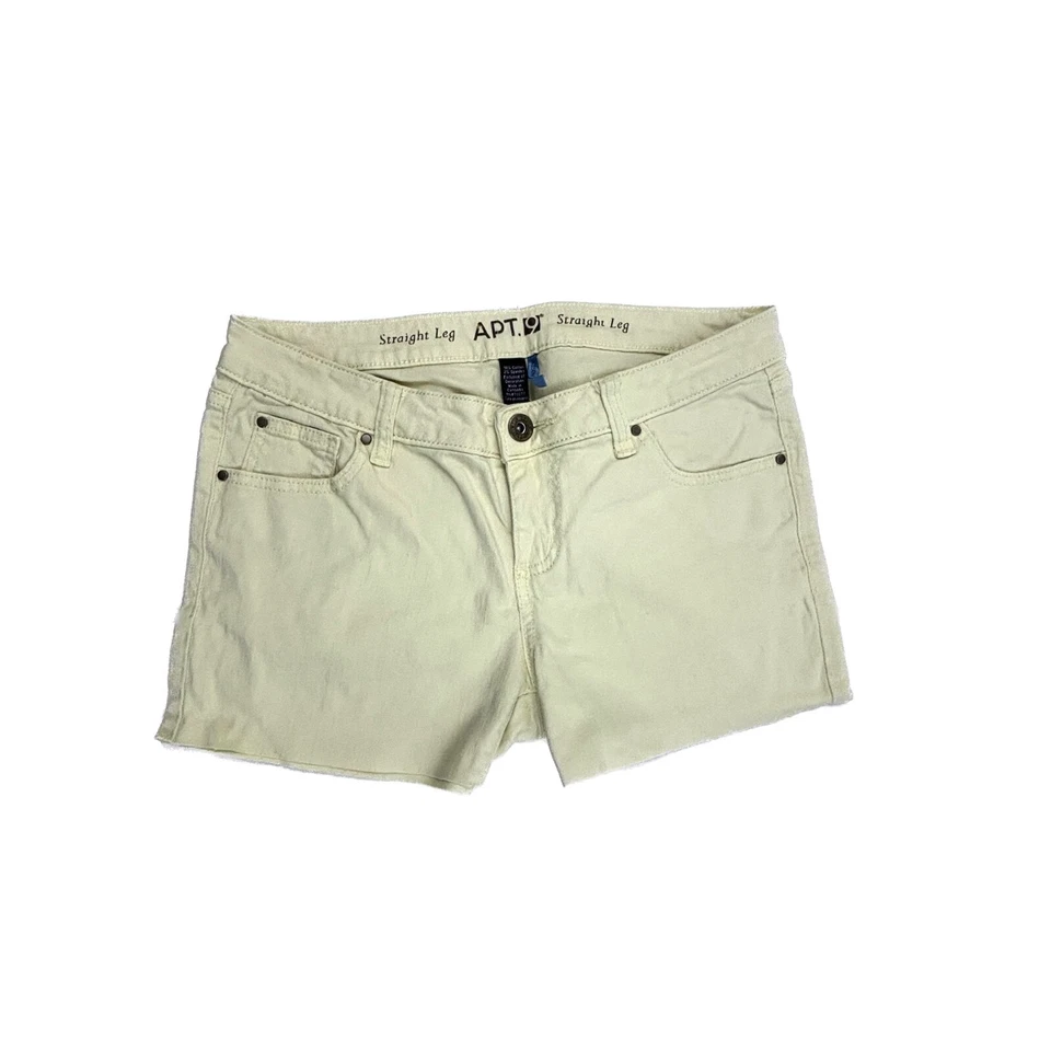 Apt. 9 3" Inseam Raw Hem Women's size 6 Yellow Denim Jean Shorts - Image 1 of 3