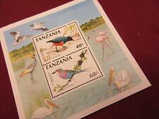 Tanzania mini stamp sheet starling birds pair P2081