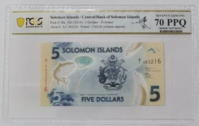 2019 SOLOMON ISLANDS 5 DOLLARS PCGS70 PPQ SEVENTY GEM UNC【P-38a】 - Image 1 of 4