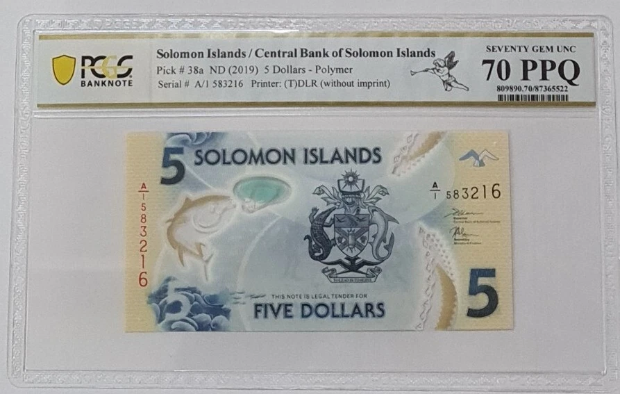 2019 SOLOMON ISLANDS 5 DOLLARS PCGS70 PPQ SEVENTY GEM UNC【P-38a】 - Image 1 of 4