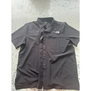 The North Face Button Up Shirt Short Sleeve Hiking Outdoors Black XL Used - Picture 1 of 3
