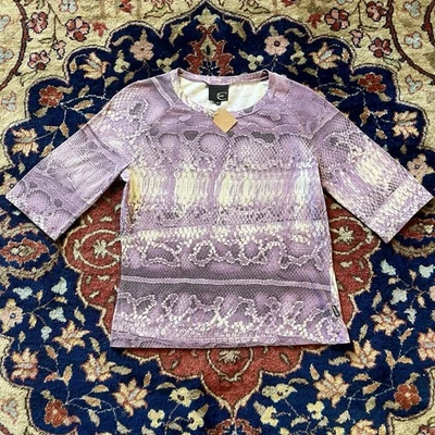 Just Cavalli Women Tiger Print Blouse Animal Pattern Top Shirt  Size 42 - Imagen 1 de 4