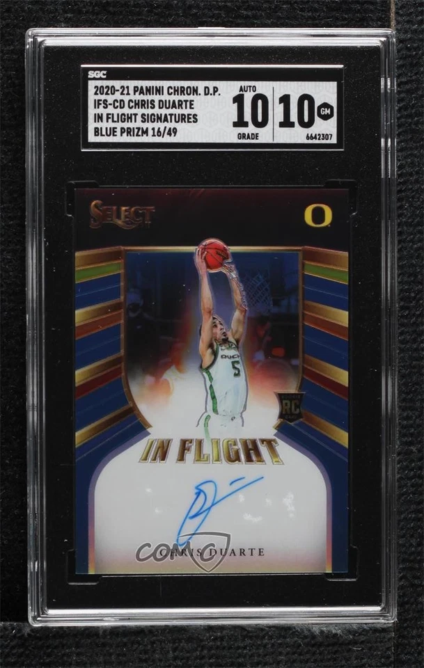 2021-22 Chronicles Draft Picks Blue Prizm /49 Chris Duarte SGC 10 Rookie Auto RC - Image 1 of 2