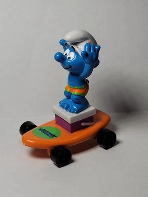 De colección 1996 Peyo Applause Pitufo En Monopatín Rodante Coleccionable Juguete Hardee's Foto 1 de 4