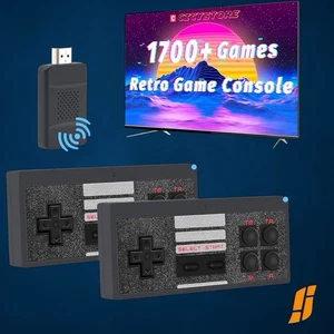 Consola de videojuegos portátil reproductor de juegos HDMI Game Stick 1700 juegos doble gamepad - Imagen 1 de 9