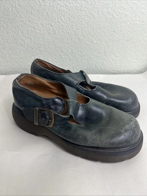 Vintage Dr. Martens Made in England Mary Jane Green Leather women’s 7 Flaw Strap - Image 1 of 4