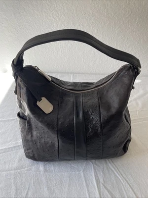 Bolso Hobo Furla Espresso Avestruz Cuero Repujado Soho Foto 1 de 4