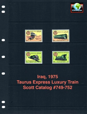 Valor Scott de $41,00 - Trenes Irak 1975, Taurus Express RR escaso CV MNH NH UMM Foto 1 de 4