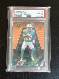 2023 DE'VON ACHANE ARTIST PROOF GOLD /10 PSA 10 ROOKIE RC #132 DOLPHINS - Bild 1 von 2