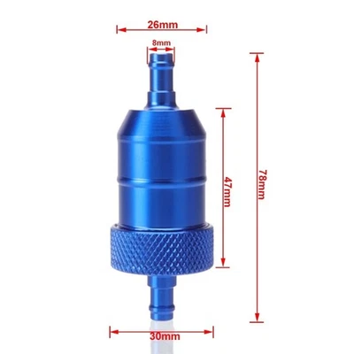 Универсальный топливный фильтр 8 мм с ЧПУ + 5 фильтров для мотоцикла скутера квадроцикла красного цвета - Изображение 1 из 4