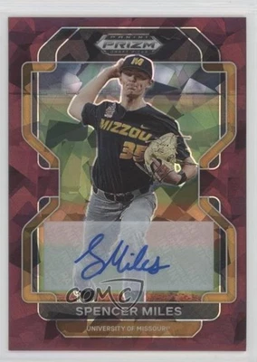 2022 Panini Prizm Draft Picks Burgundy Cracked Ice /12 Spencer Miles Auto - Image 1 of 2