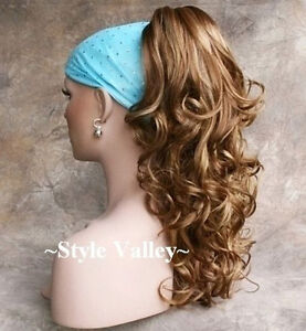 Ginger Mix Ponytail Extension HairPiece Long Curly Claw Clip in on Hair Piece