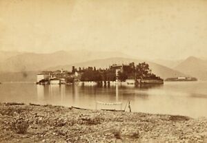 C. BACMEISTER (19. wiek), Isola Bella w jeziorze Maggiore, około 1890 roku, wycinanie papieru albuminowego