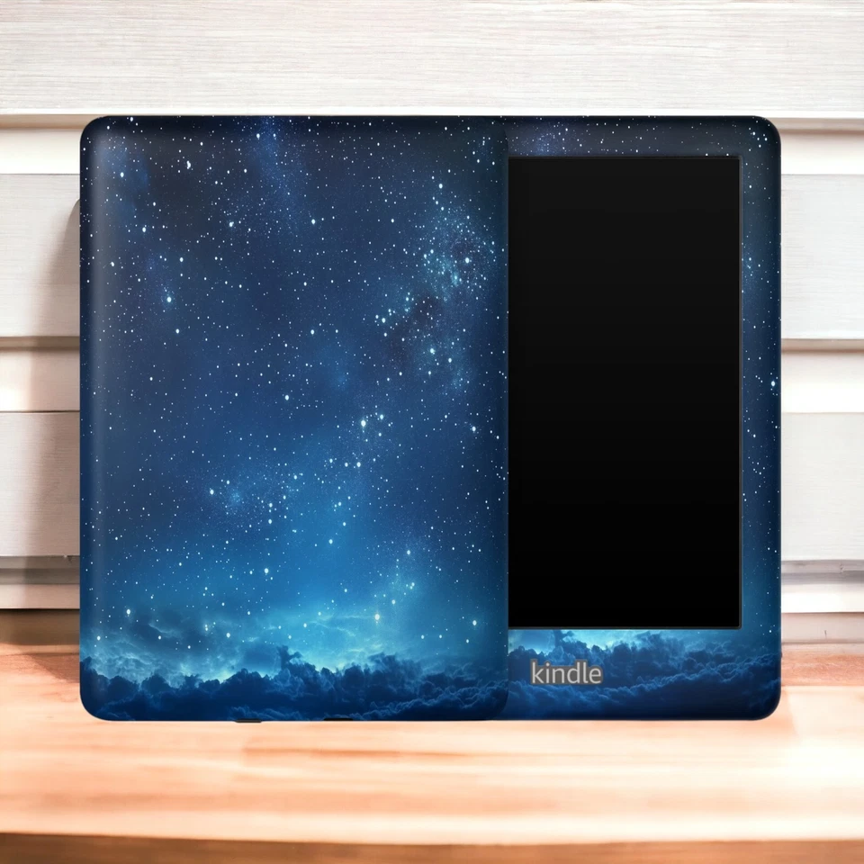 Dark Blue Stars Amazon Kindle Skin | Kindle Skin Vinyl Wrap - All Kindle Models - Image 1 of 4
