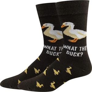 What the Duck??? Men's Crew Socks Size 10-13 Sock Harbor Novelty Fashion New* - Picture 1 of 1