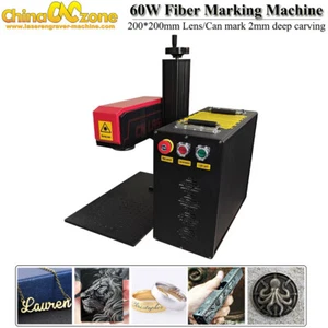 60W 200*200mm Fiber Marking Engraver Machine 48kHz/1.25MJ/M² 1.8/8000-10000mm/s - Picture 1 of 7