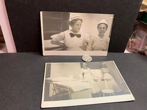 2 Real Photo Postcards, Nurses In Hospital Room, Greenville, Jackman, Maine - Picture 1 of 4