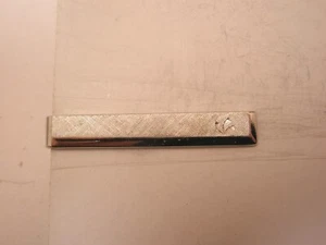 1-5/16" Gouged Scroll Design Silver Tone Vintage SWANK SMALL Tie Bar Clip plain - Picture 1 of 6