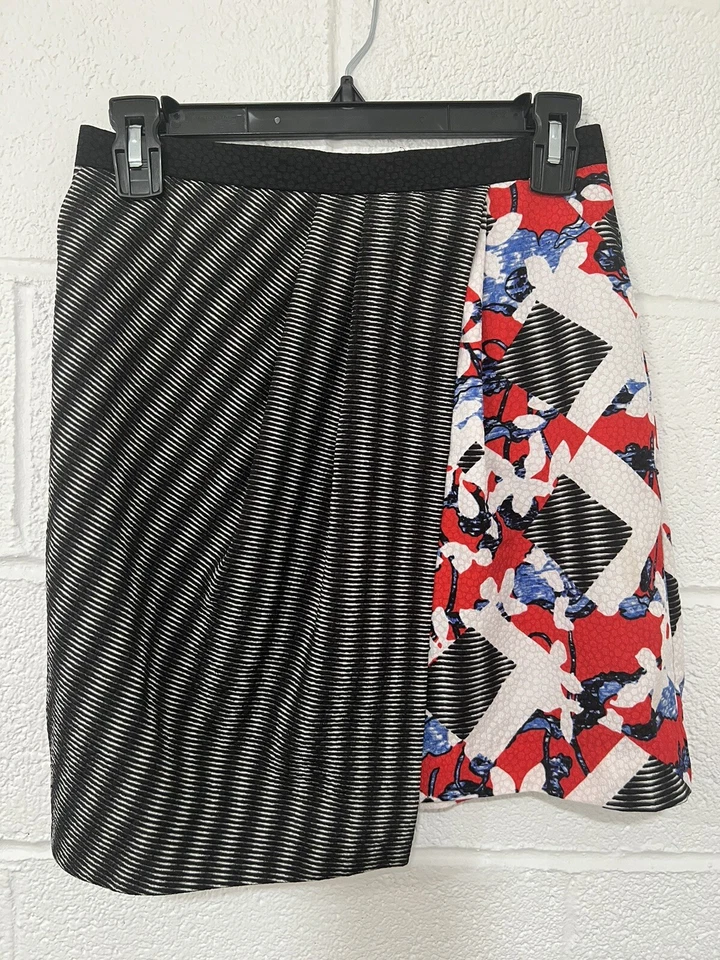Peter Pilotto For Target  Floral Striped Faux Skort Skirt Wrap Asymmetrical Sz 2 - Image 1 of 4