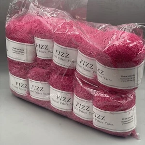 Lot 10 Skeins Crystal Palace FIZZ 50g Color #7304 FUCHSIA Hot Pink 120 Yds Each - Picture 1 of 6