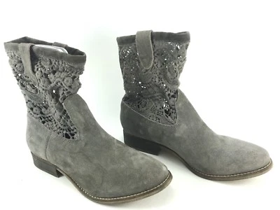 Para Mujer ZiGi Niña Cole Talla 9 Gris Crochet Macramé Gamuza Cuero Botas CORRE A LO GRANDE Foto 1 de 4