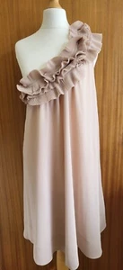 H&M Ladies Beige One Shoulder Knee Length Dress.. Size 14.. NEW With Tag.. - Picture 1 of 16