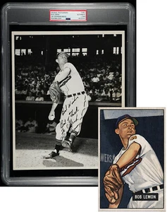 Bob Lemon Original TYPE I Photo Used 4 Bowman 1951 Baseball Card Image PSA/DNA - Picture 1 of 5