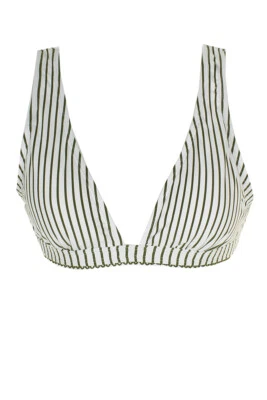 Splendid Blanco Verde Rayas Pintoresco Bikini Triángulo TOP TALLA S - Imagen 1 de 3