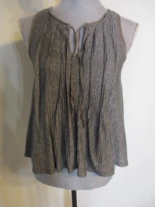 Anthropologie Meadow Rue FAB! Tie Neck Pleated Swing Tank Top in Gray Size XSP - Picture 1 of 6
