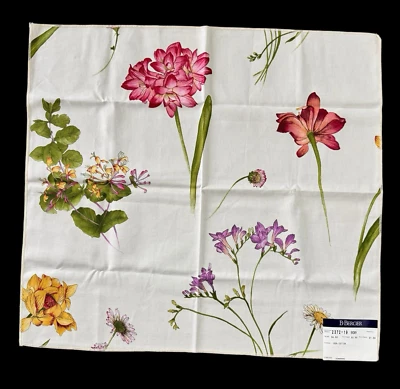 B Berger Fabric Sample Flower Power Floral Print Cotton 26”x24” French Country - Image 1 of 4