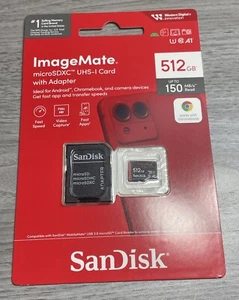 SanDisk ImageMate 512GB Class 10 microSDXC UHS-I micro SD card BRAND NEW - Zdjęcie 1 z 2