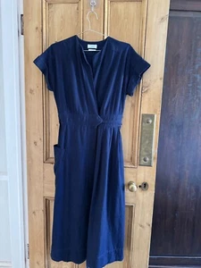 TOAST indigo Side tie Dress 10 12 Japanese Soft - Stunning - Picture 1 of 12