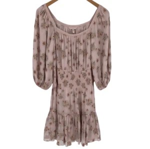 Abito donna Rebecca Taylor Leander blusa misto seta floreale metallizzato 0 rosa - Foto 1 di 10