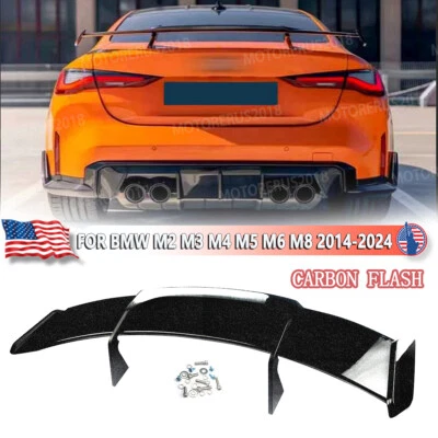 For BMW M2 M3 M4 M5 M6 M8 Highkick Boot Trunk Spoiler Big Wing CABON FLASH PRINT - Image 1 of 4