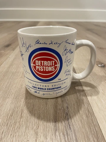 Detroit Pistons 1989 Championship Coffee Mug Collectors Edition~Signatures ~RARE Cover