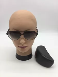 PRADA SPS58U Black Pilot Sunglasses 63-12-135 Grey Lens - Picture 1 of 9