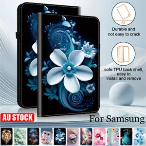 For Samsung Galaxy A9 A8 A7 Lite S9 S8 S7 Plus Case Pattern Leather Flip Cover - Picture 1 of 71