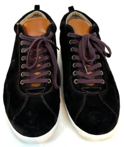 Donald J Pliner Mens Homer-BV Lace Up Sneaker Shoes Black Suede Upper Sz 12.5 - Picture 1 of 12
