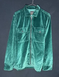Hugo Boss velur shirt damtik zip jacket dark green - Picture 1 of 10