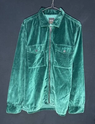 Hugo Boss velur shirt damtik zip jacket dark green - Image 1 of 4