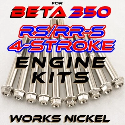 Kit de pernos de motor de níquel Works para Beta 350 RR-S 2017-actual 4 tiempos (4T) Foto 1 de 4