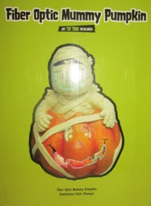 Halloween Mummy Pumpkin Fiber Optic Jack-O-Lantern Light Up Target 2004 NEW - Picture 1 of 5