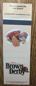 GIRVES BROWN DERBY RESTAURANT MATCHBOOK COVER: OHIO LOCATIONS MATCHCOVER -E18 - Picture 1 of 1