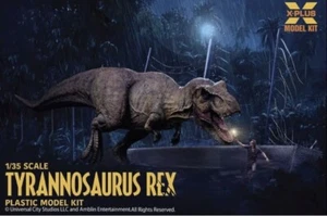 X-Plus Jurassic Park T-Rex & Dr. Malcolm 1/35 Model Kit Reissue Nearly Gone! - Picture 1 of 19