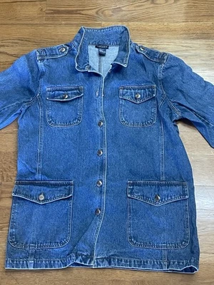 Chaqueta vaquera Baccini para mujer azul denim de algodón con botones XL Foto 1 de 4