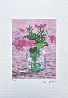 DAVID HOCKNEY - Flores rosas - firmado, numerado edición 30/200, 35 x 50 cm Foto 1 de 4